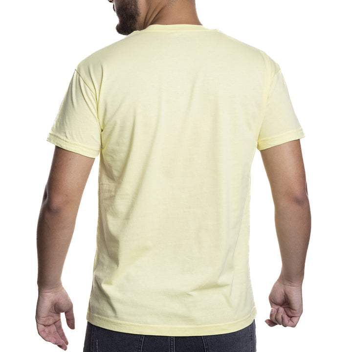 Depart T-Shirt Homme Jaune 100% Coton Simple