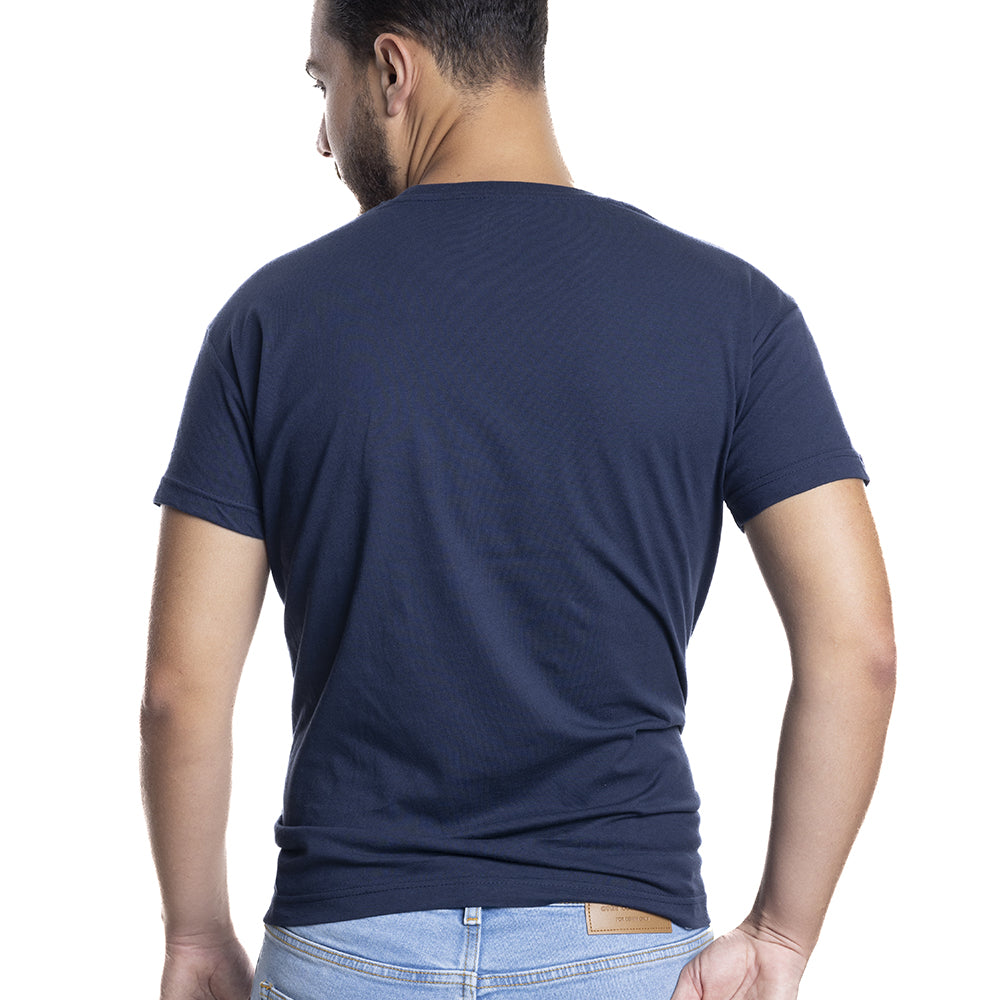 Depart T-Shirt Homme Bleu 100% Coton Simple