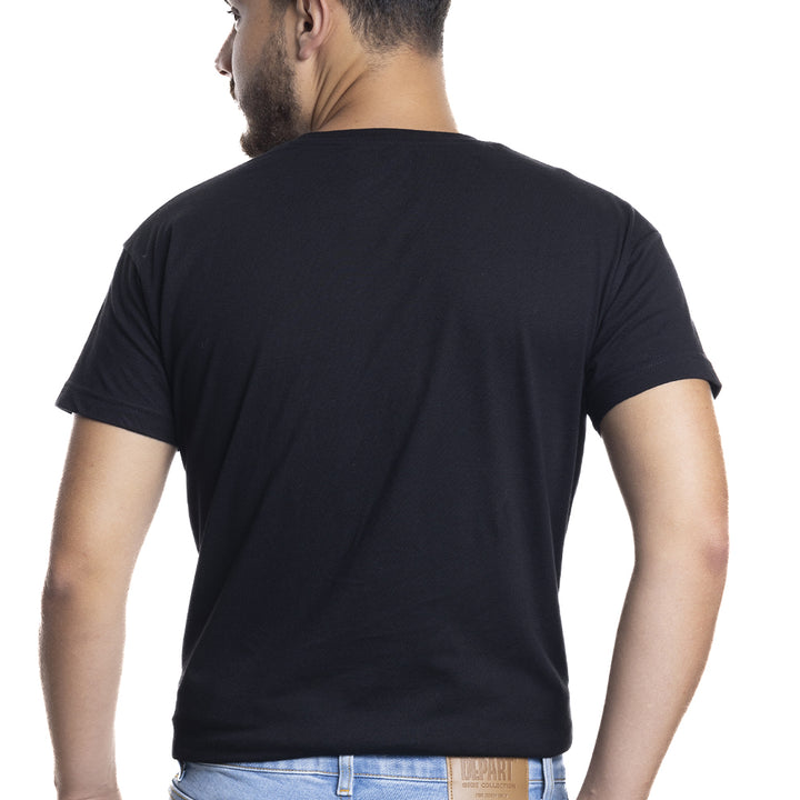 Depart T-Shirt Homme Noir 100% Coton Simple