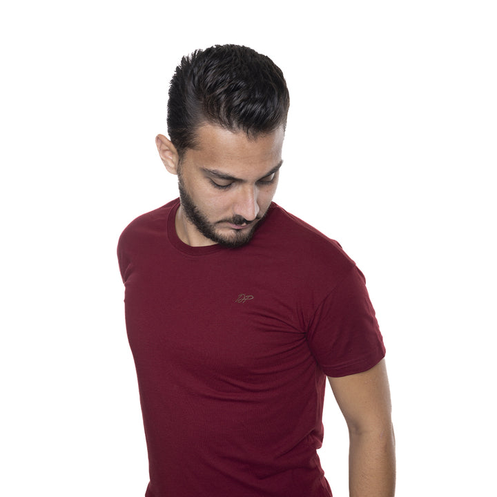 Depart T-Shirt Homme Bordeau 100% Coton Simple