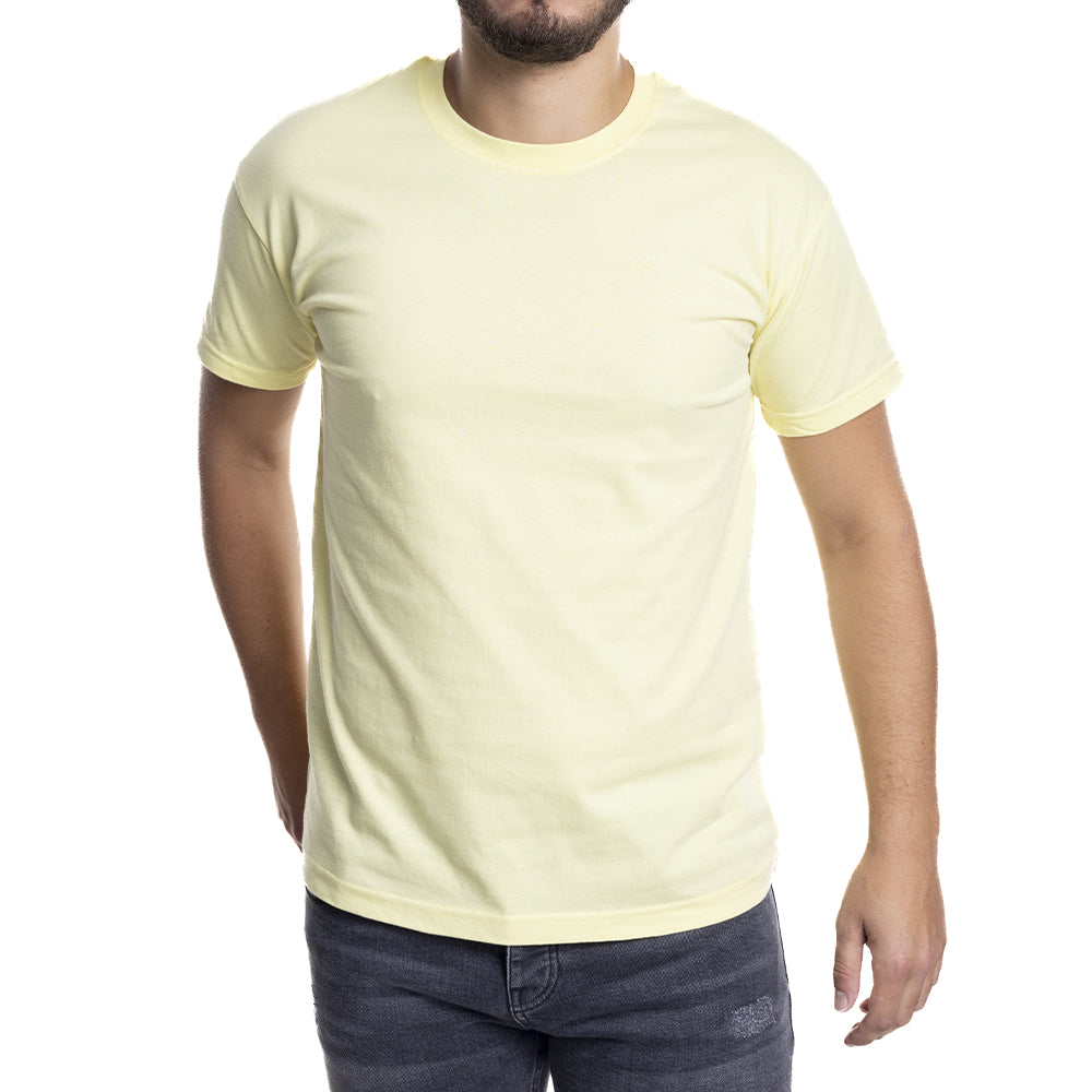 Depart T-Shirt Homme Jaune 100% Coton Simple