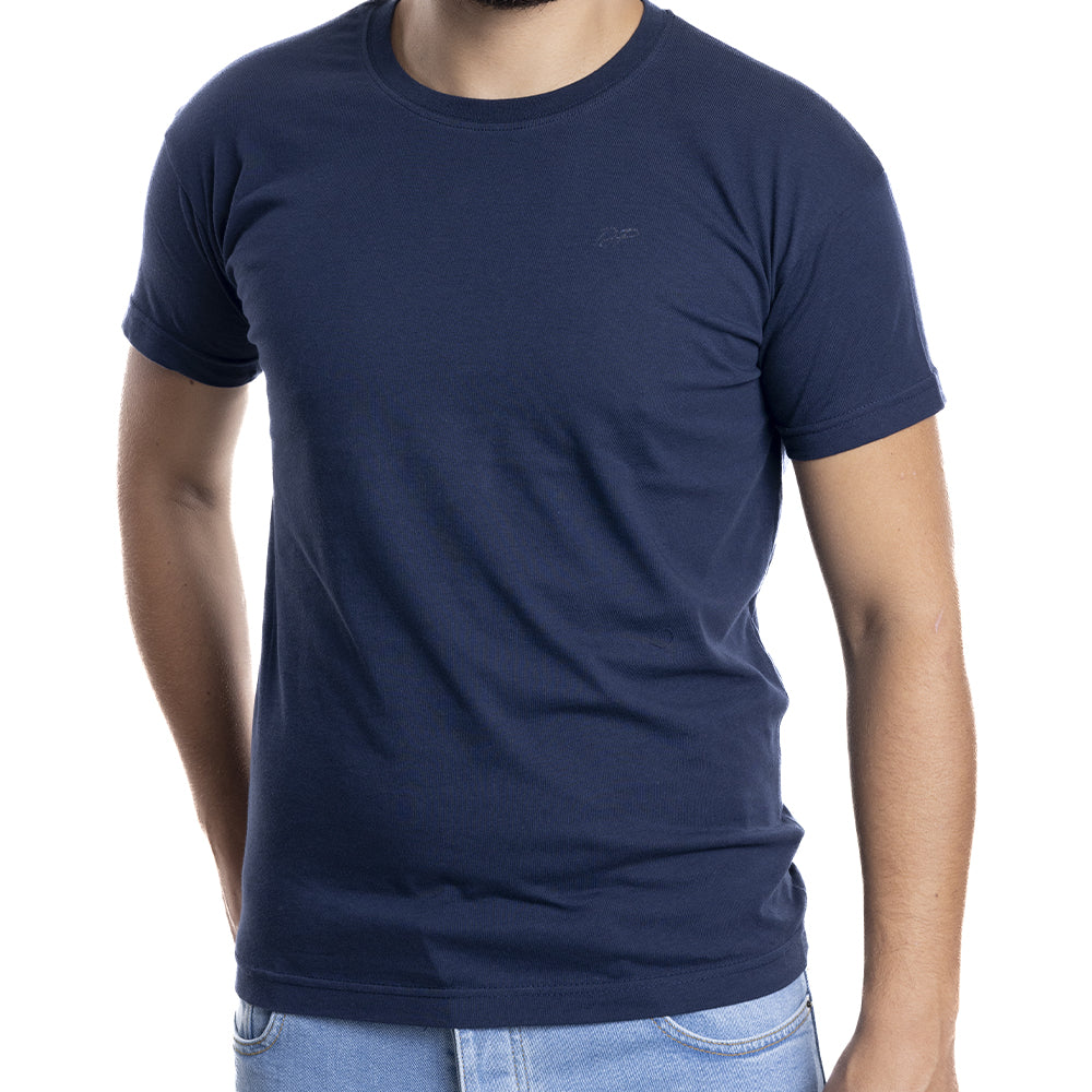 Depart T-Shirt Homme Bleu Marine 100% Coton Simple