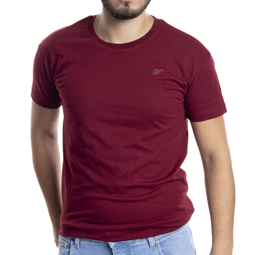 Depart T-Shirt Homme Bordeau 100% Coton Simple
