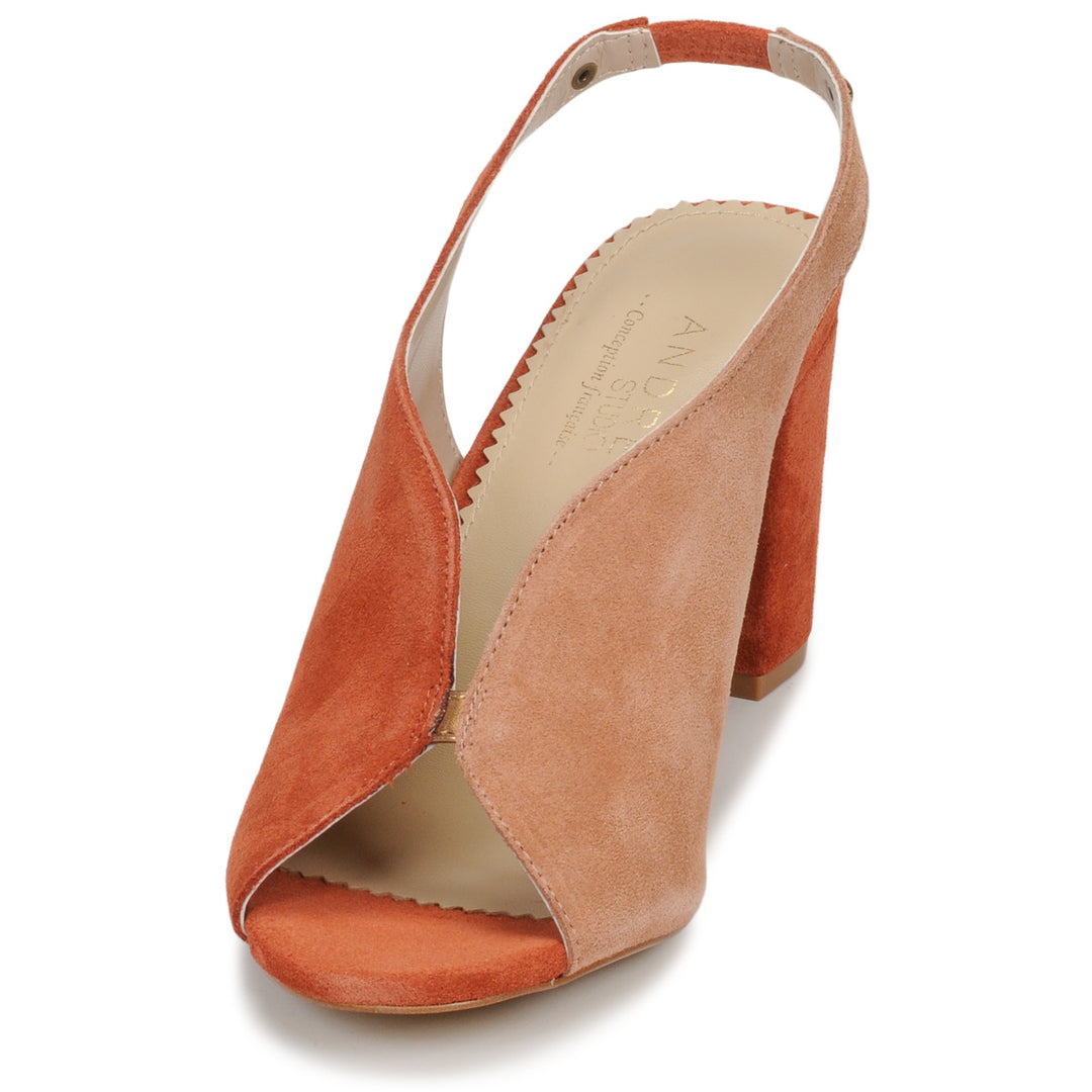 Andre Escarpins Femme Lillusioniste Daim Orange