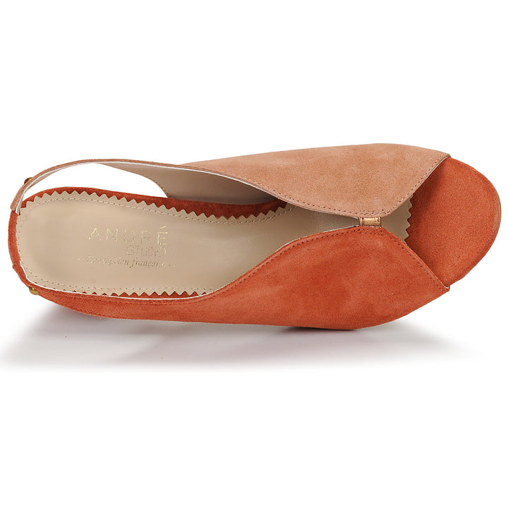 Andre Escarpins Femme Lillusioniste Daim Orange