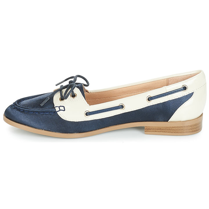 Andre Mocassins Femme Cuir Bleu Beige