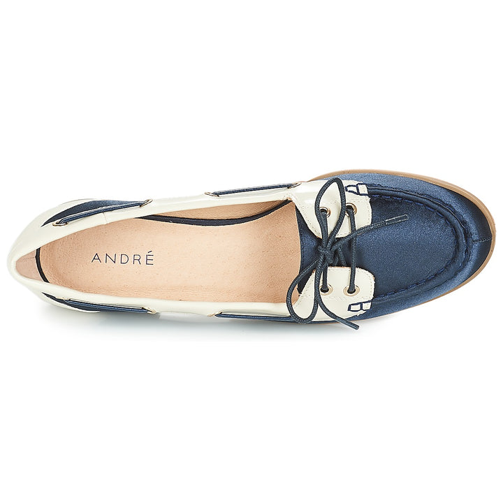 Andre Mocassins Femme Cuir Bleu Beige