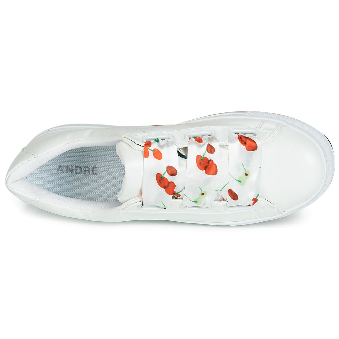Andre Baskets Femme Solange Cuir Blanc