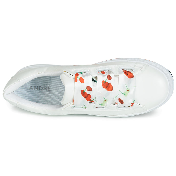 Andre Baskets Femme Solange Cuir Blanc