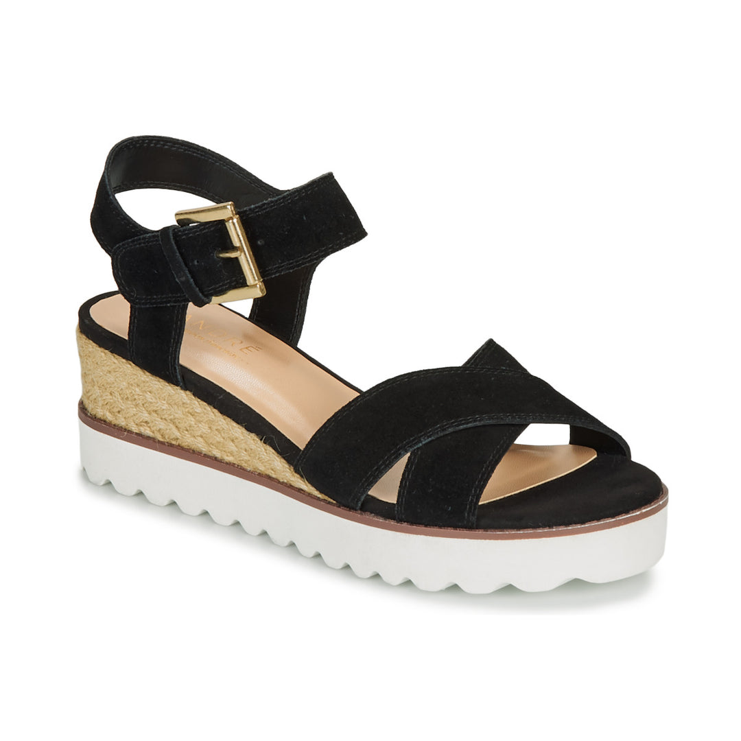 Andre Sandales Femme Daim Noir
