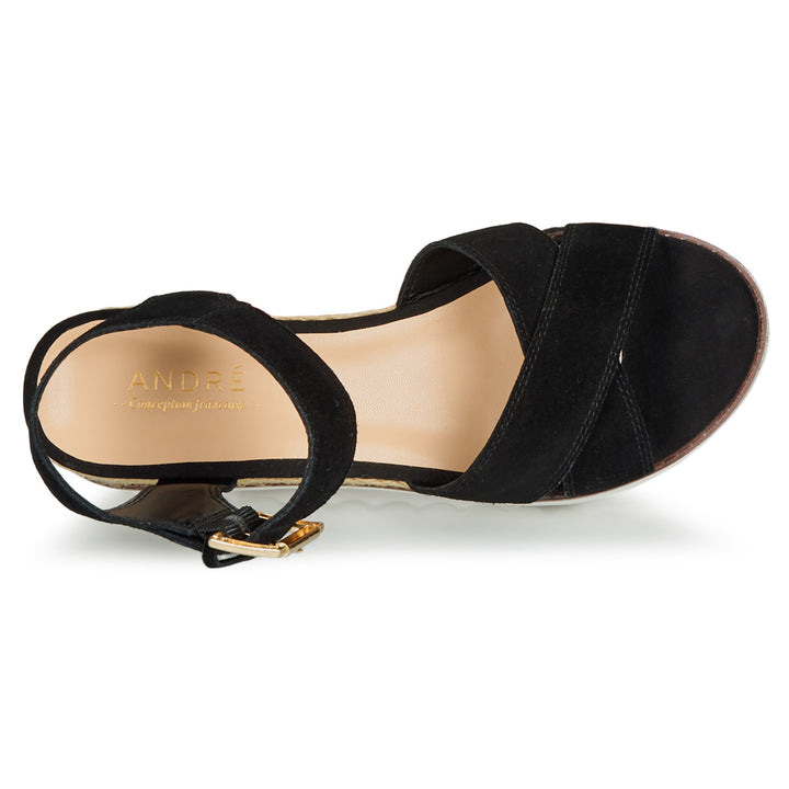 Andre Sandales Femme Daim Noir