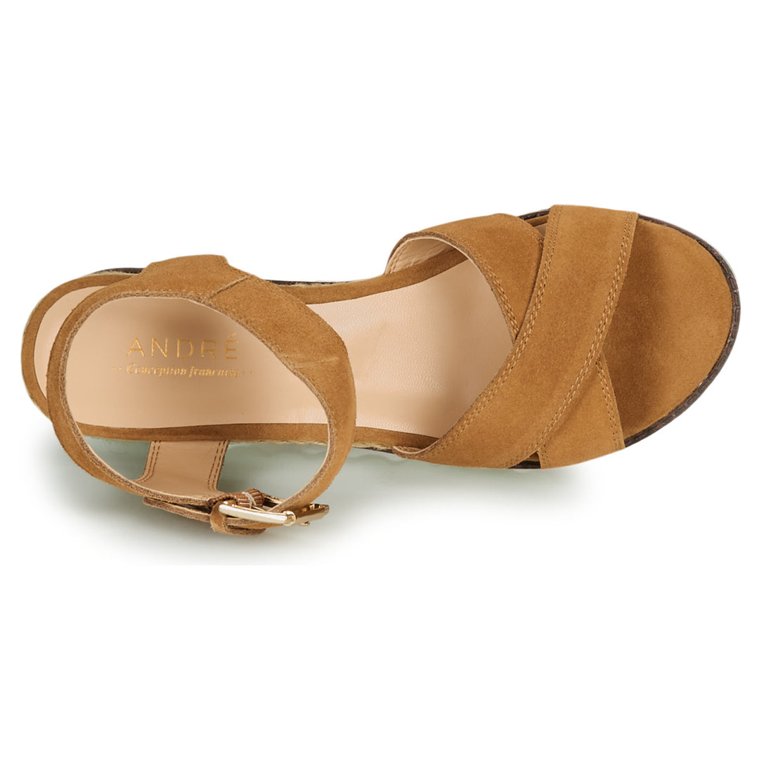 Andre Sandales Femme Daim Marron