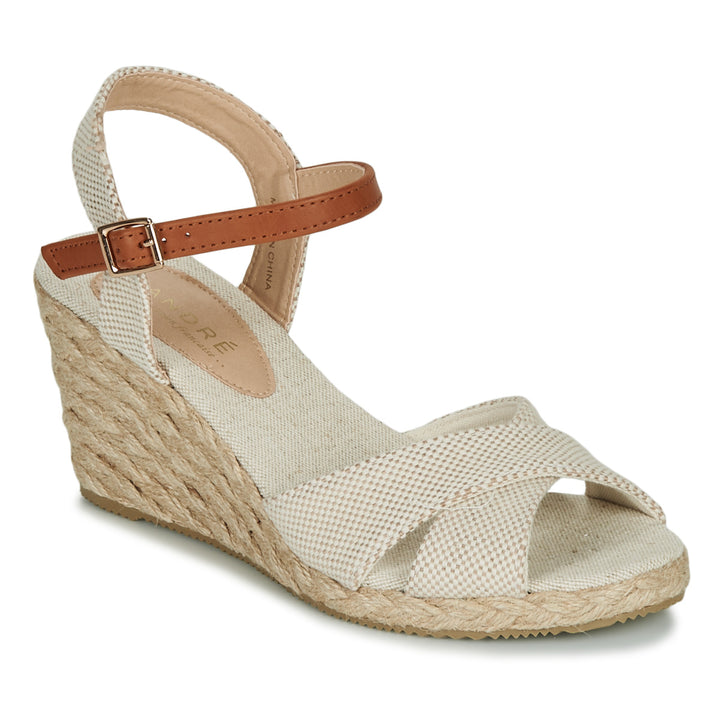 Andre Sandales Femme Pauletta Textile Beige