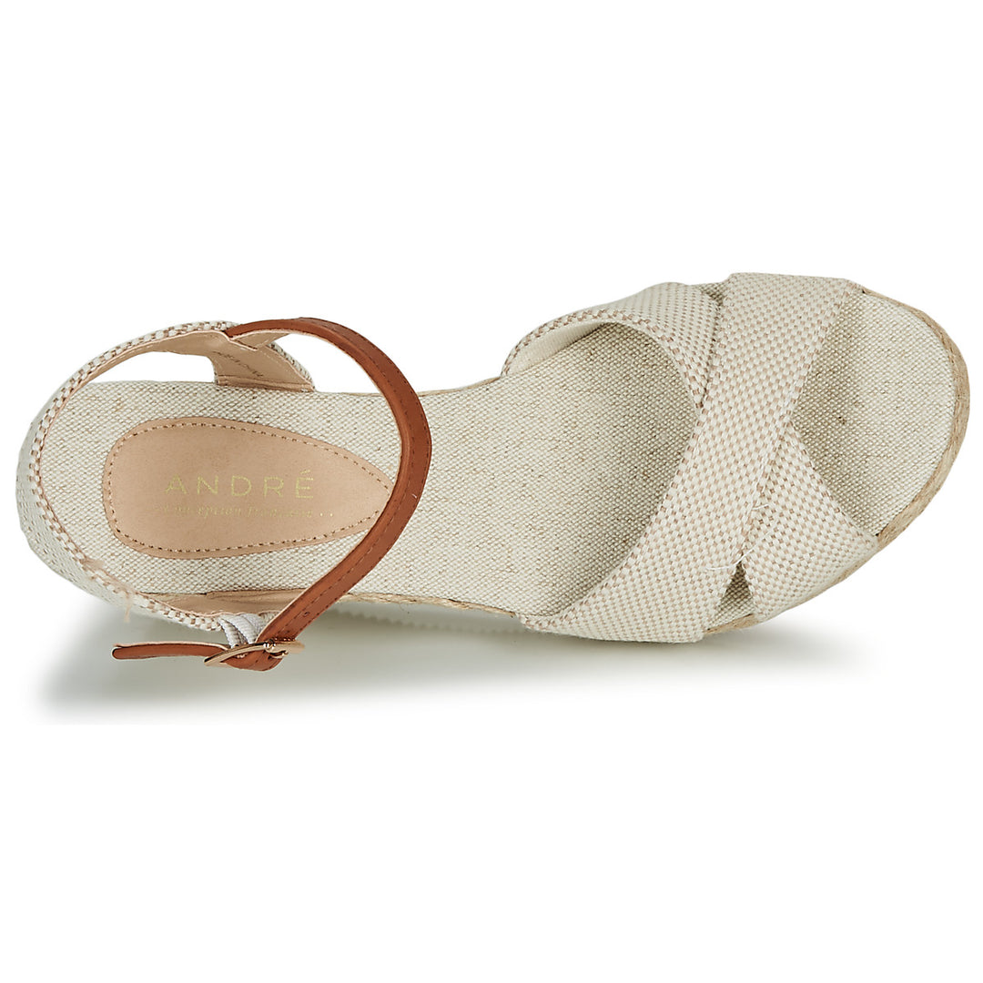 Andre Sandales Femme Pauletta Textile Beige