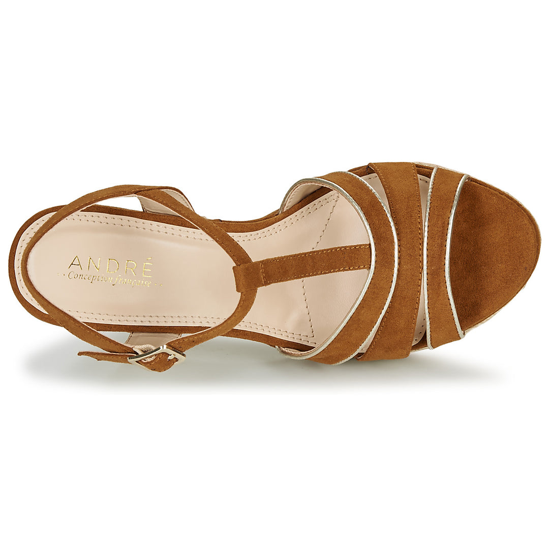Andre Sandales Femme July Cuir Marron