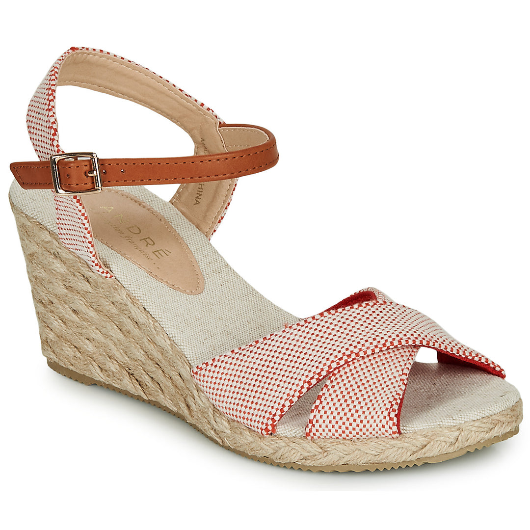 Andre Sandales Femme Pauletta Textile Rouge