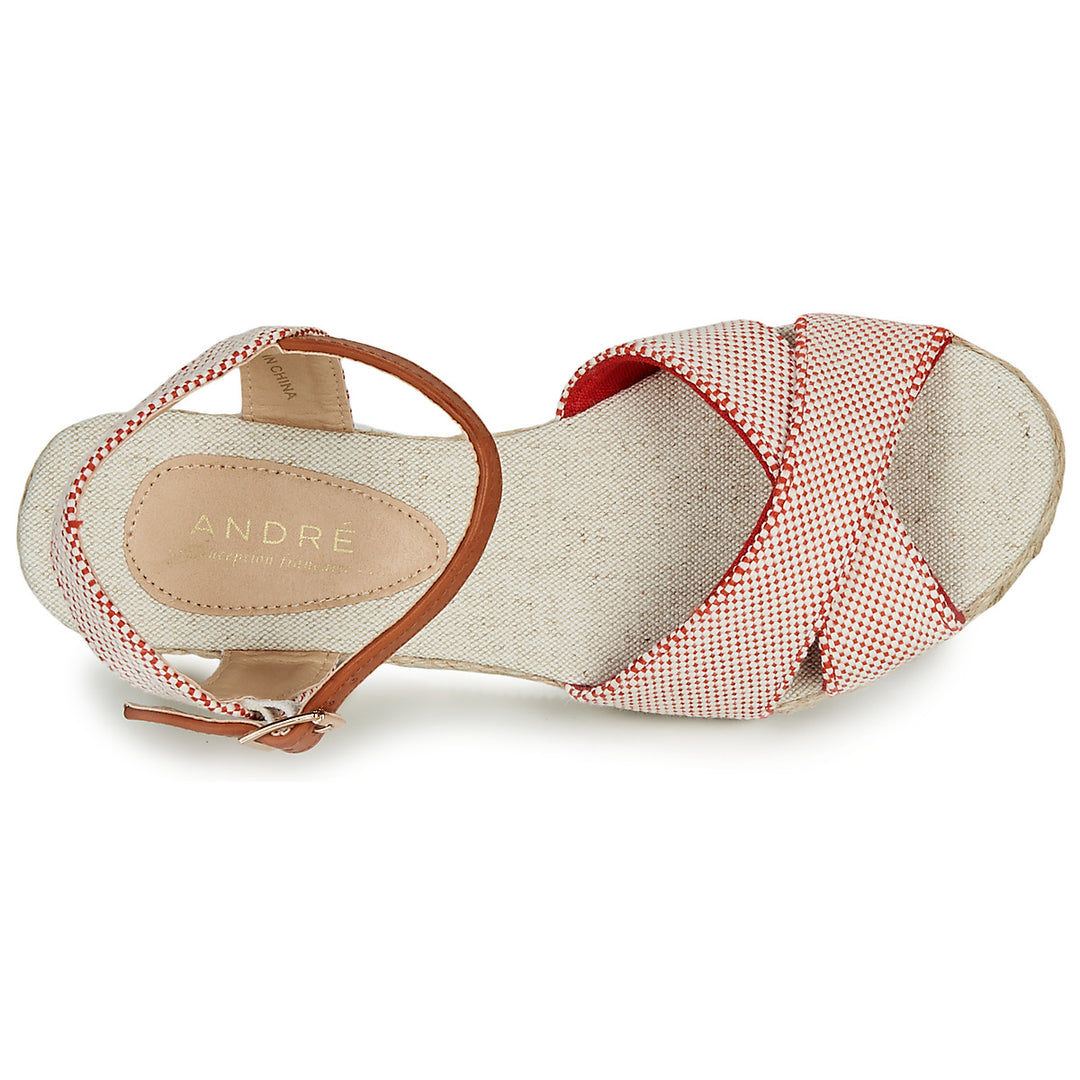 Andre Sandales Femme Pauletta Textile Rouge