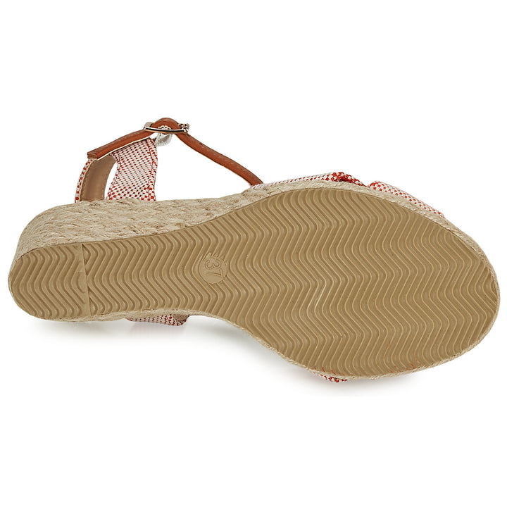Andre Sandales Femme Pauletta Textile Rouge
