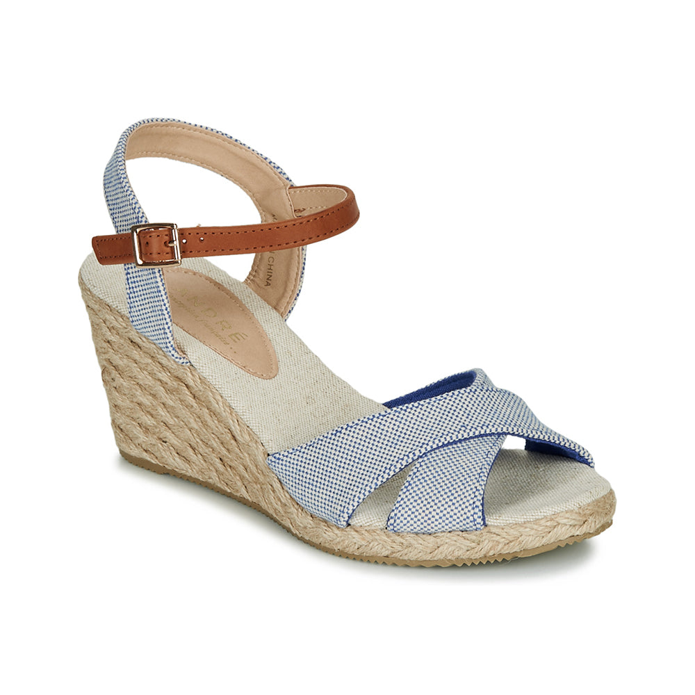 Andre Sandales Femme Pauletta Textile Bleu