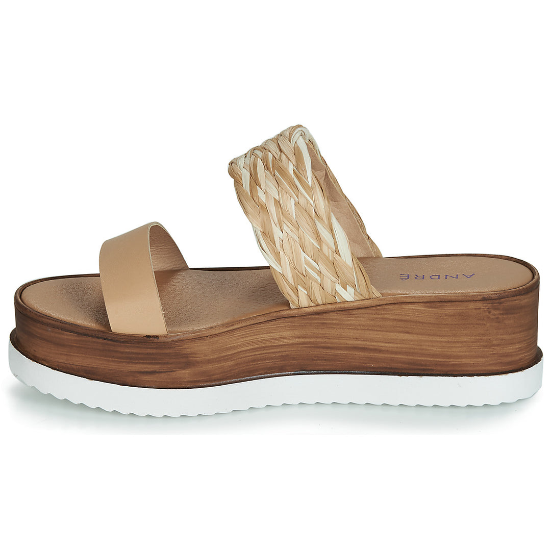 Andre Sabots Femme Romarine Cuir Beige