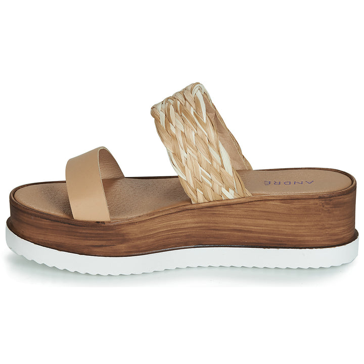 Andre Sabots Femme Romarine Cuir Beige