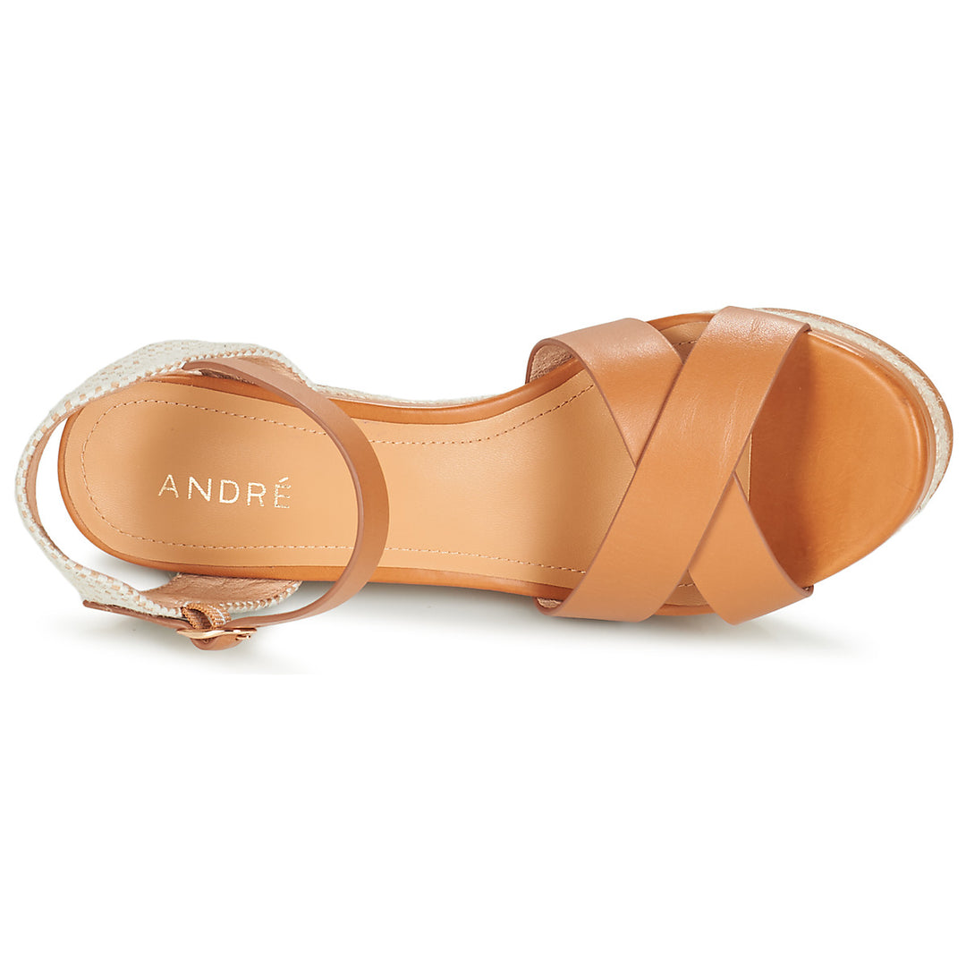 Andre Sandales Femme Sand Cuir Marron Beige