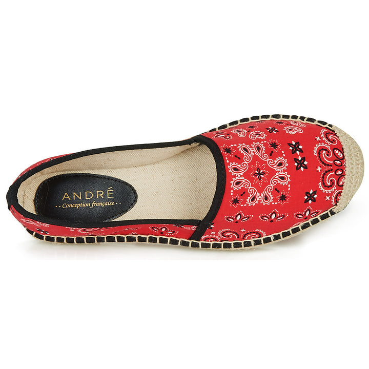 Andre Espadrilles Femme Hadriana Textile Rouge