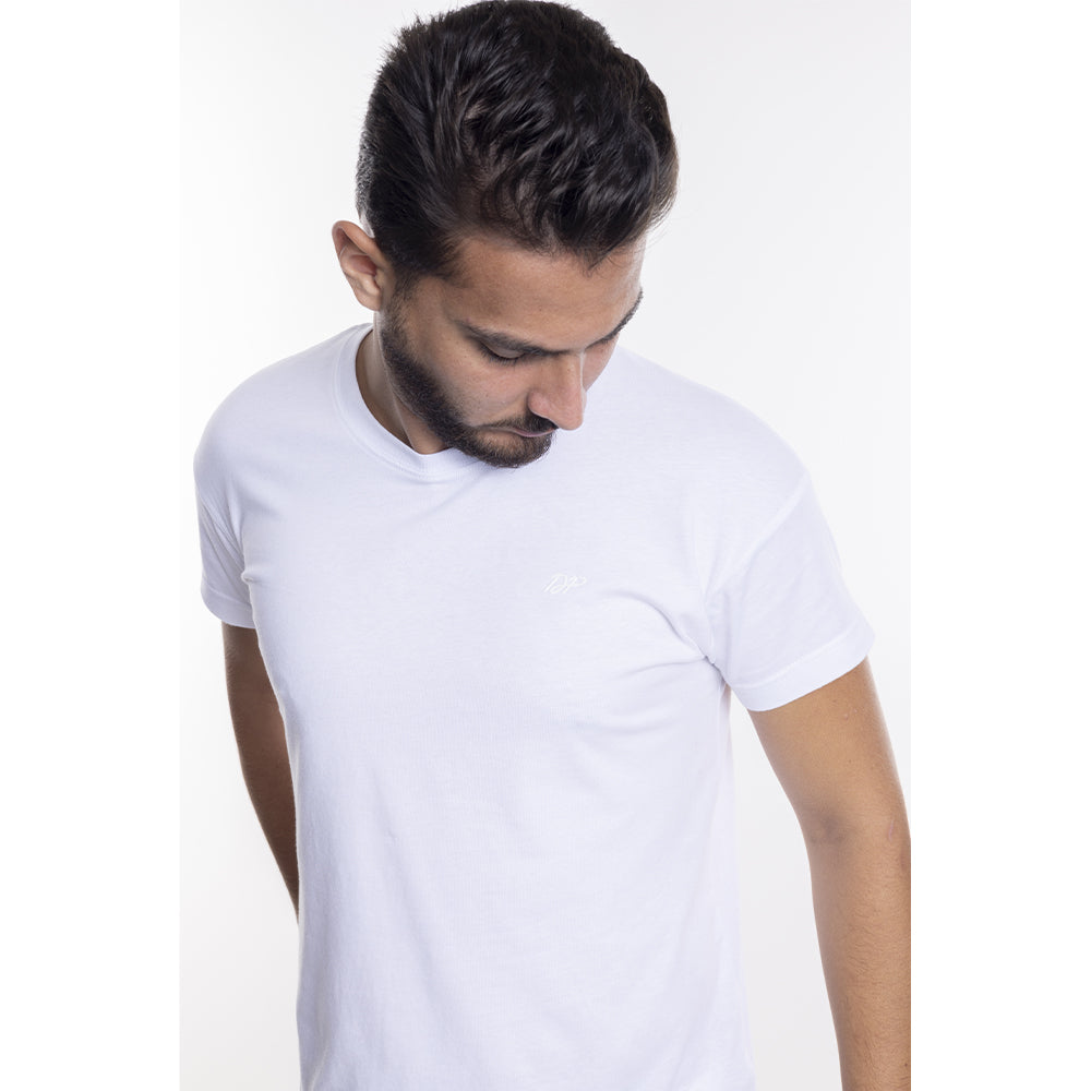 Depart T-Shirt Homme Blanc 100% Coton Simple