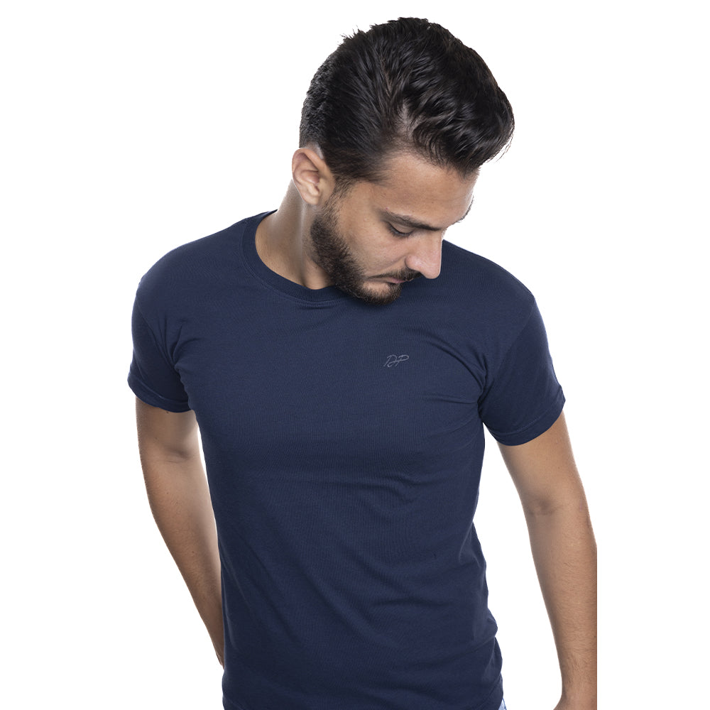 Depart T-Shirt Homme Bleu Marine 100% Coton Simple