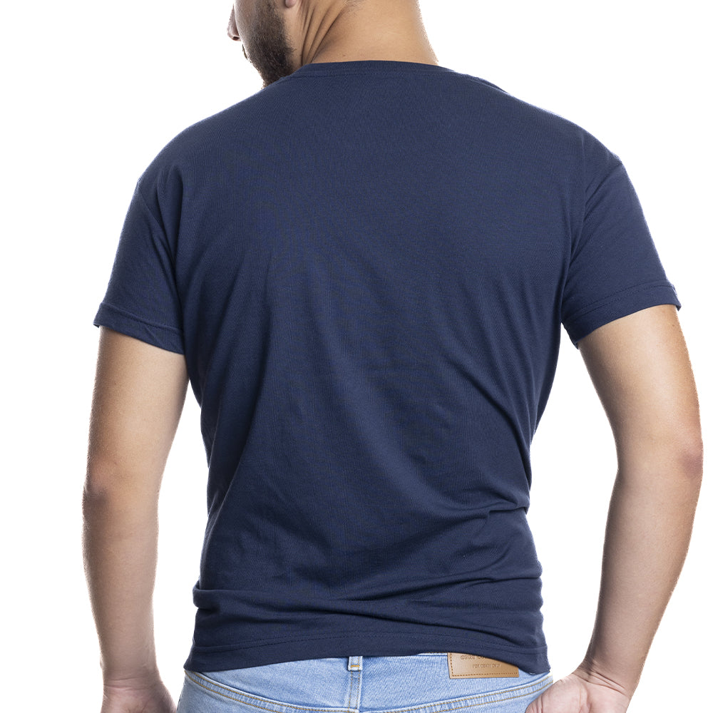 Depart T-Shirt Homme Bleu Marine 100% Coton Simple