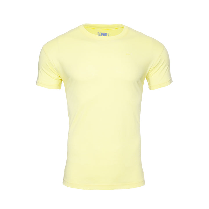 Depart T-Shirt Homme Jaune 100% Coton Simple