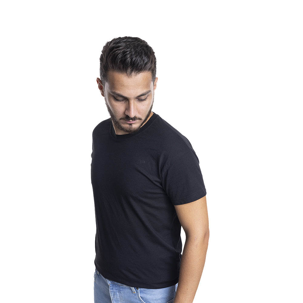 Depart T-Shirt Homme Noir 100% Coton Simple