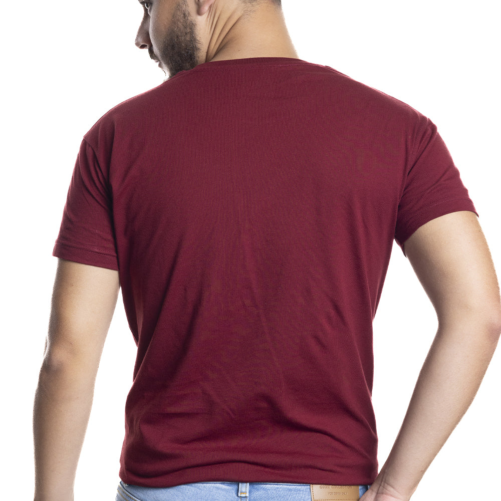 Depart T-Shirt Homme Bordeau 100% Coton Simple