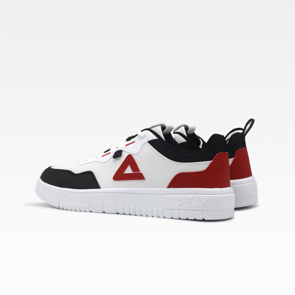 Peak Casual Shoes White black dark red