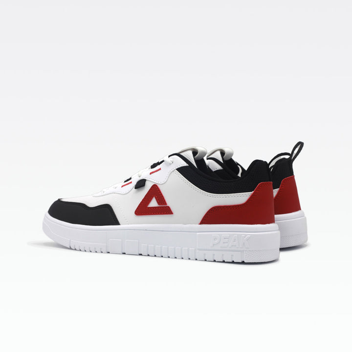 Peak Casual Shoes White black dark red