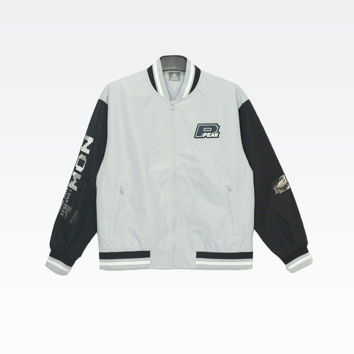 Peak Woven Baseball Jacket Sliver Gray