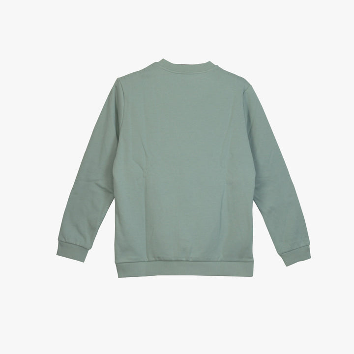Peak Round Neck Fleece Sweater Grey Green