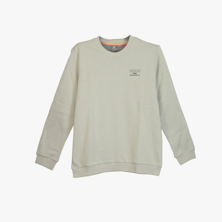Peak Round Neck Fleece Sweater Khaki