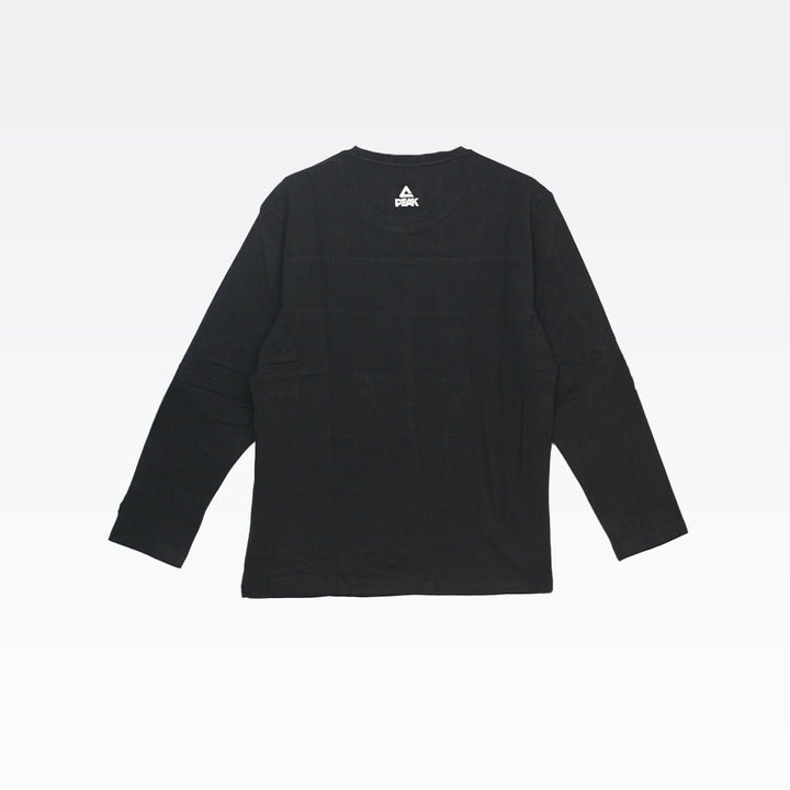 Peak Round Neck Round Sleeves T Shirt Black
