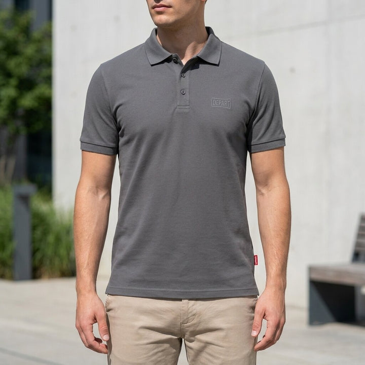 DEPART POLO HOMME COTON GRIS