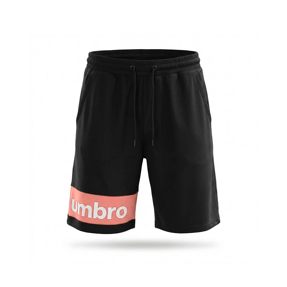 Umbro Short Lifestyle Homme Coton Noir Saumon