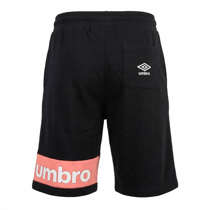 Umbro Short Lifestyle Homme Coton Noir Saumon