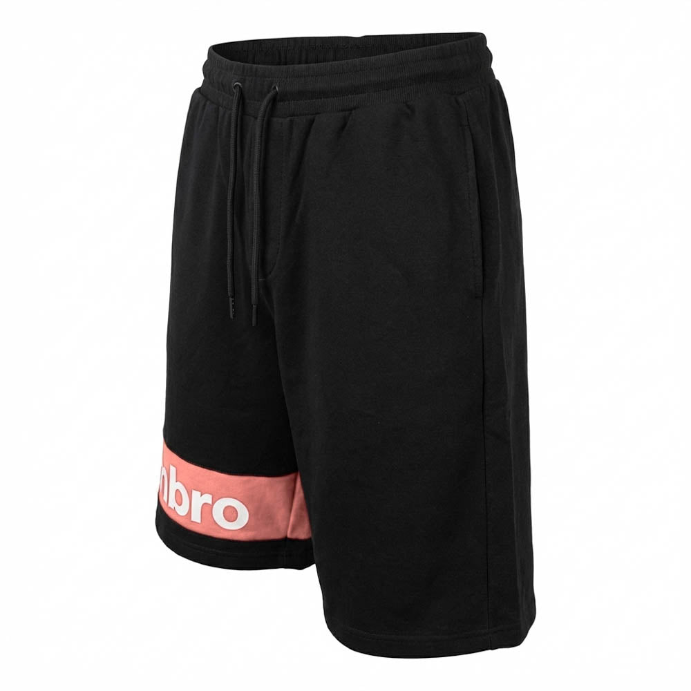 Umbro Short Lifestyle Homme Coton Noir Saumon