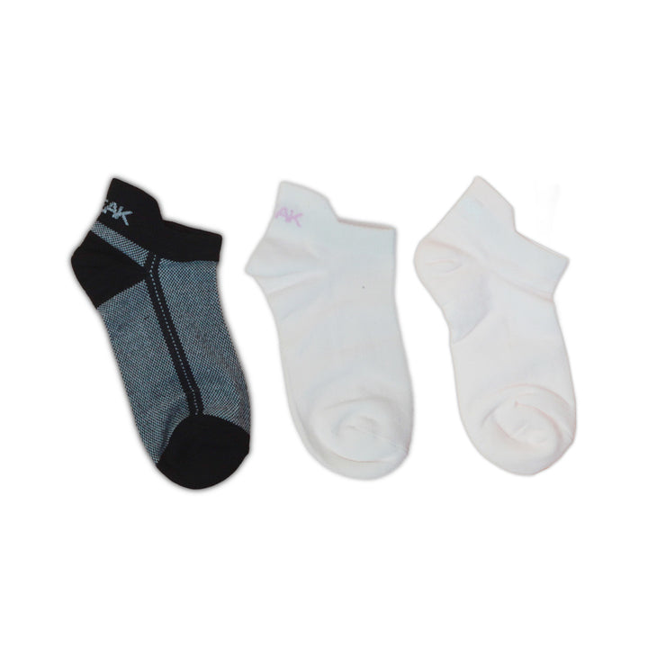 Peak Low Cut Socks (3 In 1) White/Black