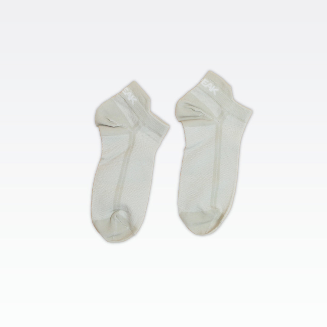 Peak Low Cut Socks (3 In 1) White/Khaki